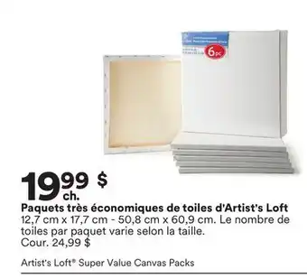 Michaels Paquets très économiques de toiles d'Artist's Loft offer