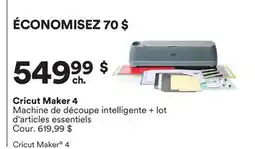 Michaels Cricut Maker 4 Machine de découpe intelligente + lot d'articles essentiels offer
