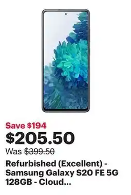 Best Buy Refurbished (Excellent) - Samsung Galaxy S20 FE 5G 128GB - Cloud Navy - Unlocked offer