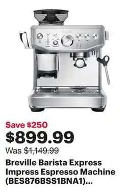 Best Buy Breville Barista Express Impress Espresso Machine (BES876BSS1BNA1) - Brushed Stainless Steel offer