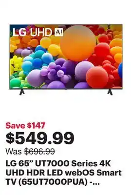 Best Buy LG 65 UT7000 Series 4K UHD HDR LED webOS Smart TV (65UT7000PUA) - 2024 offer