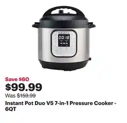 Best Buy Instant Pot Duo V5 7-in-1 Pressure Cooker - 6QT offer
