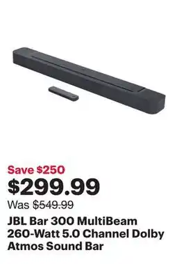 Best Buy JBL Bar 300 MultiBeam 260-Watt 5.0 Channel Dolby Atmos Sound Bar offer
