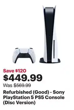 Best Buy Refurbished (Good) - Sony PlayStation 5 PS5 Console (Disc Version) offer