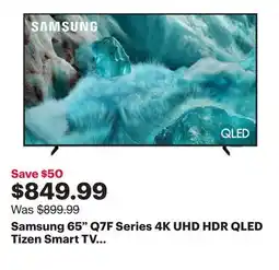 Best Buy Samsung 65 Q7F Series 4K UHD HDR QLED Tizen Smart TV (QN65Q7FAAFXZC) - 2025 offer