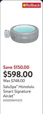 Walmart SaluSpa Honolulu Smart Signature AirJet offer