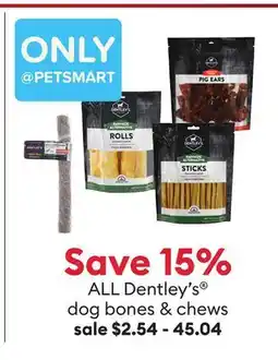 Petsmart Save 15% ALL Dently's dog bones & chews offer