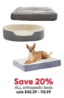 Petsmart Save 20% ALL orthopedic beds offer