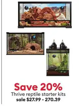 Petsmart Save 20% Thrive reptile starter kits offer