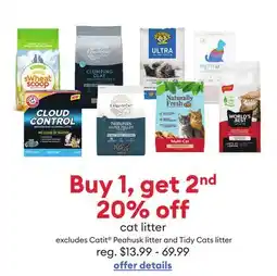 Petsmart Buy 1, get 2nd 20% off ALL cat litter offer