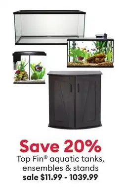 Petsmart Save 20% Top Fin aquatic tanks, ensembles & stands offer