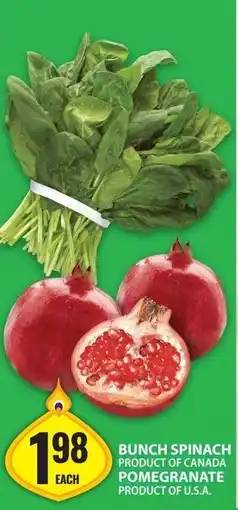 Food Basics Bunch spinach pomegranate offer
