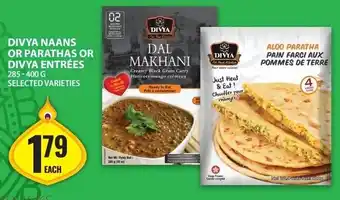 Food Basics Divya naans or parathas or divya entrées offer