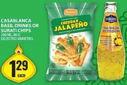 Food Basics Casablanca basil drinks or surati chips offer