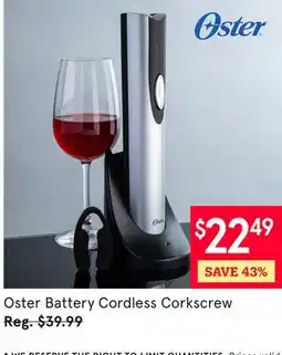 Kitchen Stuff Plus 4 PC. SET Oster Battery Cordless Corkscrew offer