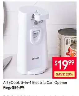 Kitchen Stuff Plus 4 PC. SET Art + Cook 3-in-1 Electric Can Opener offer