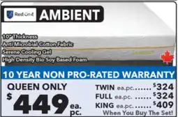 Surplus Furniture Ambient Queen Mattress set offer