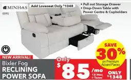 Surplus Furniture Bixler Fog Motion Sofa with Drop Down Table offer