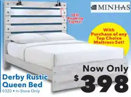 Surplus Furniture Derby Rustic White Queen Bed with Lights offer
