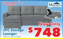 Surplus Furniture Stone Grey Storage Sleeper Sectional offer