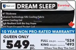 Surplus Furniture Dream Sleep Eurotop Queen Mattress Set offer