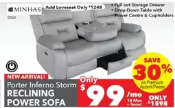 Surplus Furniture Porter Inferno Storm Power Sofa offer