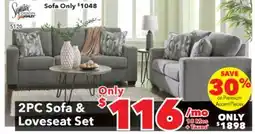 Surplus Furniture Deltona Graphite Sofa/Loveseat set offer