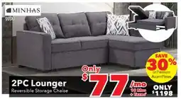 Surplus Furniture Soren Charcoal 2Pc Storage Sleeper offer