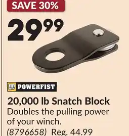 Princess Auto 20,000 lb Snatch Block offer