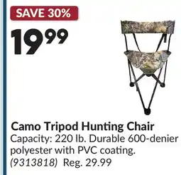 Princess Auto Camo Tripod Hunting Chair offer