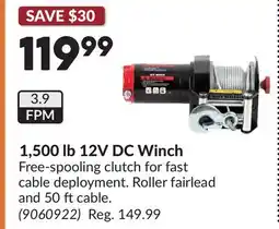 Princess Auto 1,500 lb 12V DC Winch offer