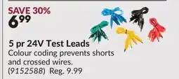 Princess Auto 5 pr 24V Test Leads offer