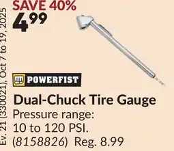 Princess Auto Dual-Chuck Tire Gauge offer