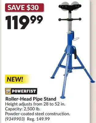 Princess Auto Roller-Head Pipe Stand offer