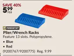 Princess Auto Plier/Wrench Racks offer