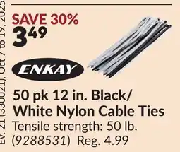 Princess Auto 50 pk 12 in. Black/ White Nylon Cable Ties offer