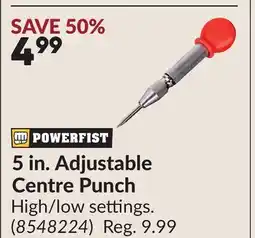 Princess Auto 5 in. Adjustable Centre Punch offer