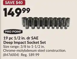 Princess Auto 19 pc 1/2 in. dr SAE Deep Impact Socket Set offer