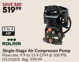 Princess Auto Single-Stage Air Compressor Pump offer
