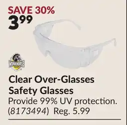 Princess Auto Clear Over-Glasses Safety Glasses offer