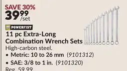 Princess Auto 11 pc Extra-Long Combination Wrench Sets offer
