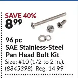 Princess Auto 96 pc SAE Stainless-Steel Pan Head Bolt Kit offer