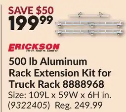 Princess Auto 500 lb Aluminum Rack Extension Kit for Truck Rack 8888968 offer