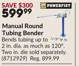 Princess Auto Manual Round Tubing Bender offer