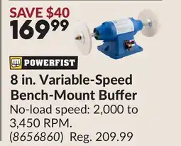 Princess Auto 8 in. Variable-Speed Bench-Mount Buffer offer