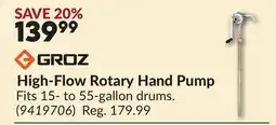Princess Auto High-Flow Rotary Hand Pump offer