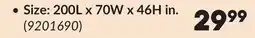 Princess Auto Car Covers 200L X 70W X 46H in offer
