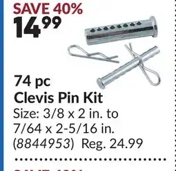 Princess Auto 74 pc Clevis Pin Kit offer
