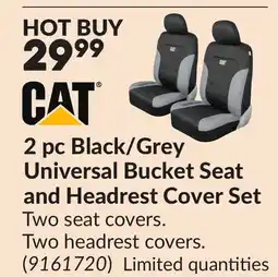 Princess Auto 2 pc Black/Grey Universal Bucket Seat and Headrest Cover Set offer