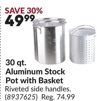 Princess Auto 30 qt. Aluminum Stock Pot with Basket offer